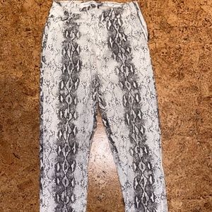 snakeskin skinny pants